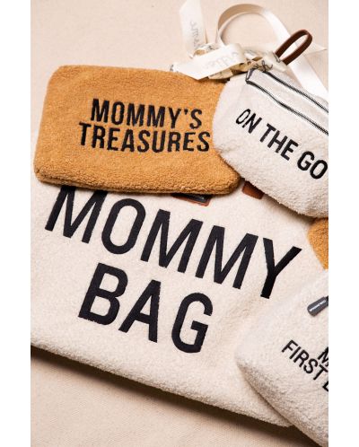 Чанта за принадлежности Childhome - Mommy Bag, Teddy, бяла - 5