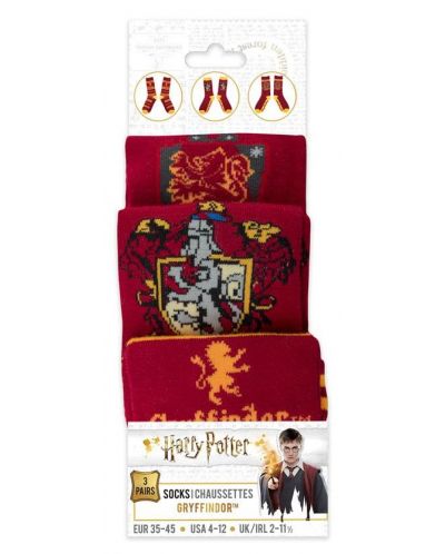 Чорапи Cine Replicas Movies: Harry Potter - Gryffindor, 3 чифта - 1