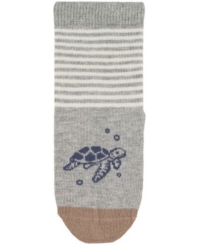 Чорапи с неплъзгащо стъпало Sterntaler - Костенурка, 23/24 размер, 2-3 г, сиви - 3