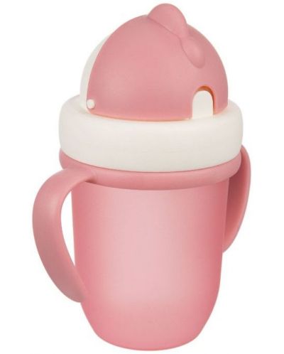 Canpol Чаша с Flip-top сламка Matte Pastels, 210мл., розова - 2