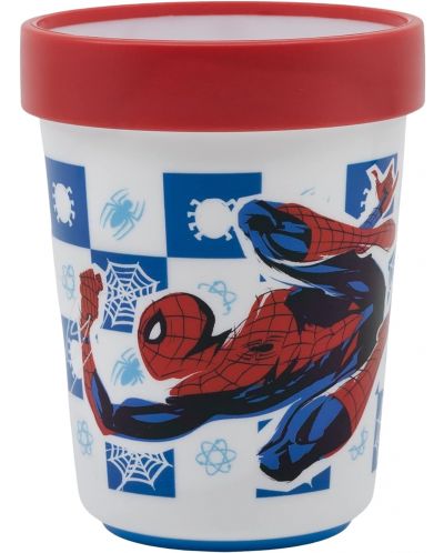 Чаша с неплъзгаща се основа Stor Spider-Man - Arachnid Grid, 260 ml - 2