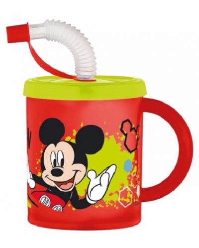 Чаша със сламка и дръжка Disney - Mickey, 210 ml - 1