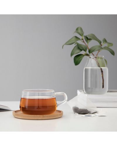 Чаша за чай с чинийка Viva Scandinavia - Classic, 250 ml, бамбук и стъкло - 5