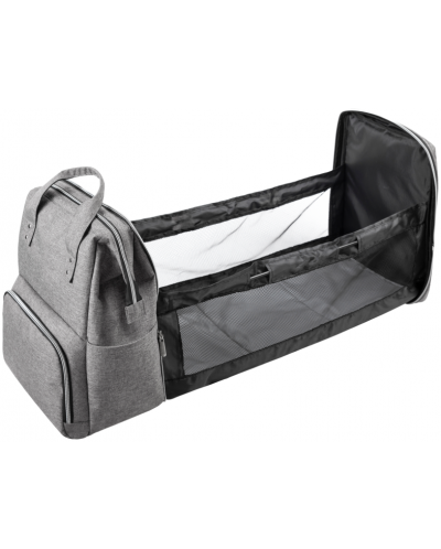 Чанта за количка, раница и детско креватче 3 в 1 Feeme - Сива - 4