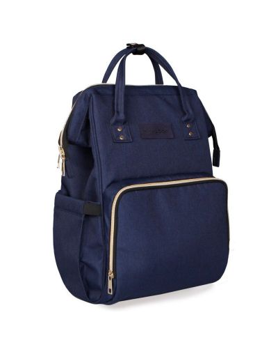 Чанта за бебешки принадлежности 2 в 1 KikkaBoo - Siena, тъмно синя - 1