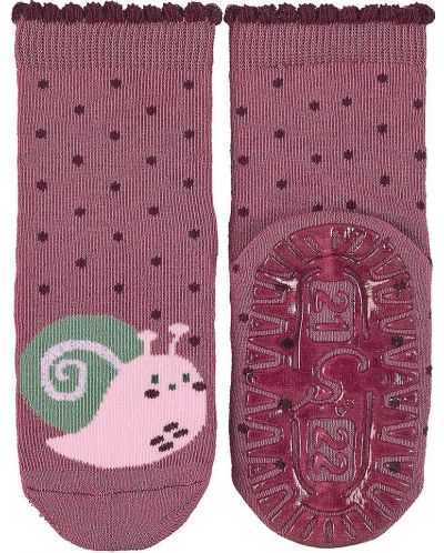 Чорапи със силиконова подметка Sterntaler - С охлювче, 21/22 размер, розови - 1