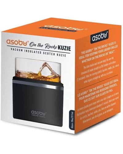 Чаша с термоизолираща основа Asobu - Whiskey Kuzie, 311 ml, бяла - 5