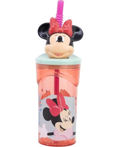 Чаша със сламка и 3D фигура Stor Minnie Mouse - Being More Minnie, 360 ml - 1