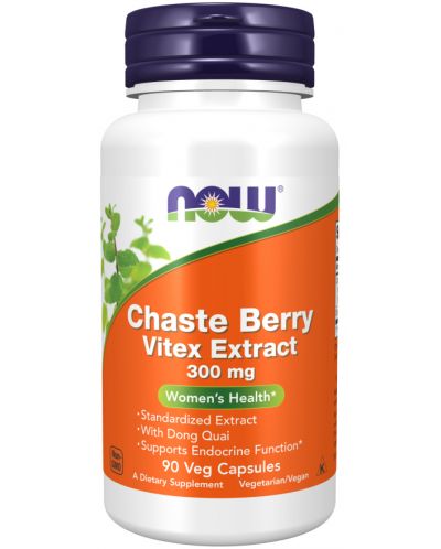 Chaste Berry Vitex Extract, 300 mg, 90 капсули, Now - 1