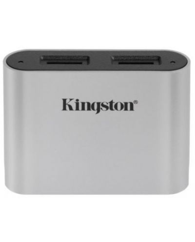 Четец за карти Kingston - Workflow, UHS-II, 2xMicroSD, USB 3.2, сив - 1
