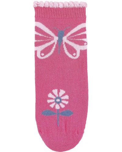 Чорапи с неплъзгащо стъпало Sterntaler - Пеперуда, 17/18 размер, 6-12 м, розови - 3