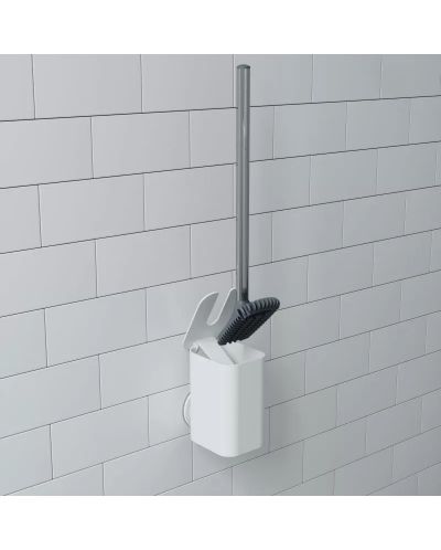 Четка за тоалетна Umbra - Flex Adhesive, 33 x 13 x 9 cm, бяла - 8