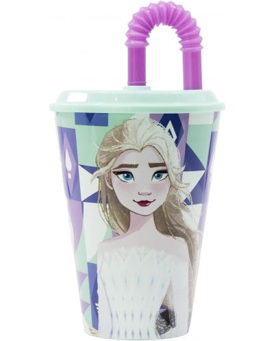 Чаша със сламка Stor Frozen - Ice Magic, 430 ml - 1