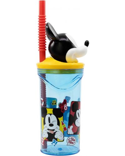 Чаша със сламка и 3D фигура Stor Mickey Mouse - Fun-Tastic, 360 ml - 2