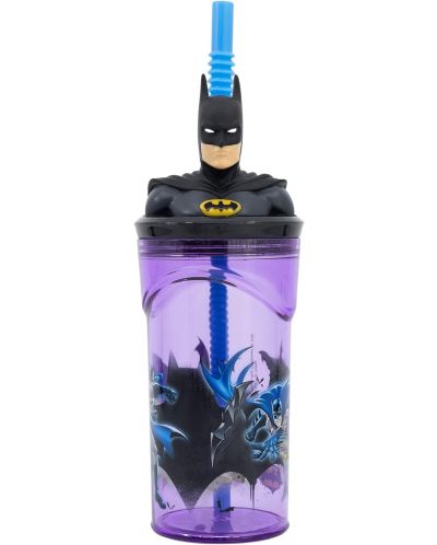 Чаша със сламка и 3D фигура Stor Batman - 360 ml - 1