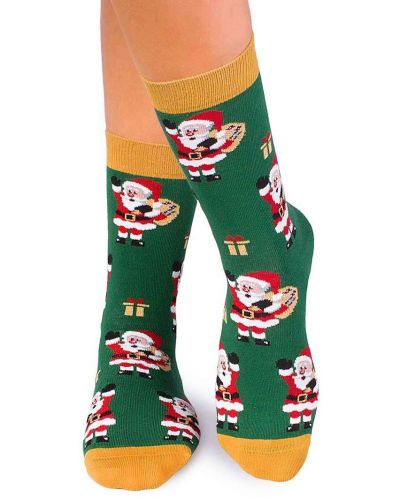 Чорапи Pirin Hill - Wintertime Santa, размер 39-42, зелени - 1