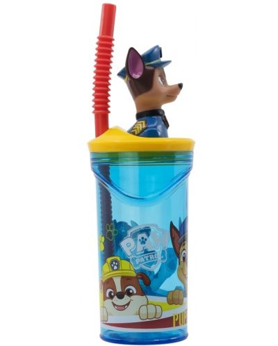 Чаша със сламка и 3D фигура Stor Paw Patrol - Pup Power, 360 ml - 2