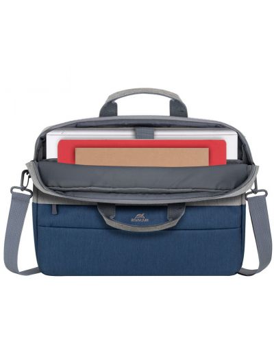 Чанта за лаптоп Rivacase - 7532, 15.6", сива/синя - 8
