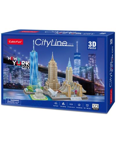 3D Пъзел Cubic Fun от 123 части - City Line New York City - 2