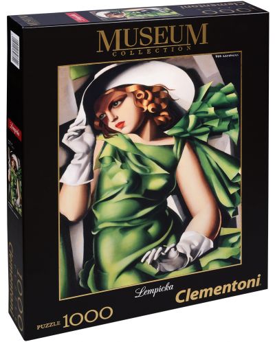 Пъзел Clementoni от 1000 части - Млада дама в зелено, Тамара де Лемпицка - 1