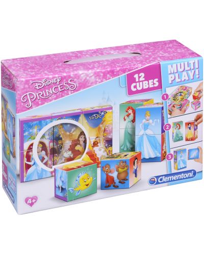 Кубчета за игра Clementoni - Принцесите на Дисни, 12 броя - 1