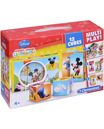 Кубчета за игра Clementoni - Mickey Mouse Club House, 12 броя - 1