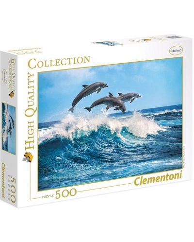 Пъзел Clementoni от 500 части - Делфини - 1