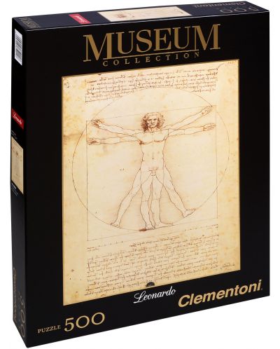 Пъзел Clementoni от 500 части - Витрувиански човек, Леонардо да Винчи - 1
