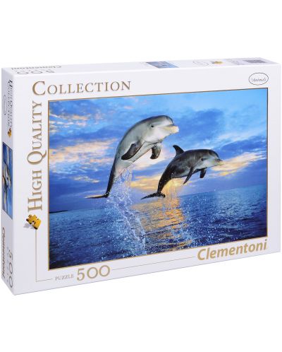 Пъзел Clementoni от 500 части - Делфини - 1