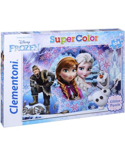 Блестящ пъзел Clementoni от 104 части - Анна, Елза и Олаф
