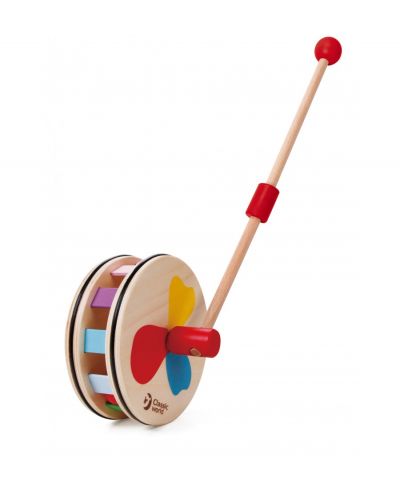 Дървена играчка за бутане с цветовете на дъгата Classic World - 1