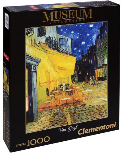 Пъзел Clementoni Museum от 1000 части - Кафе Тераса през нощта, Винсент ван Гог - 1