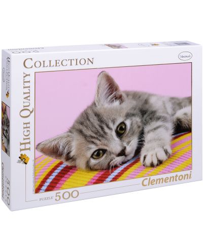 Пъзел Clementoni от 500 части - Сиво коте - 1