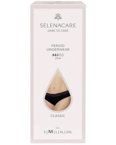 Classic Менструални бикини, черни, размер M, Selenacare - 1