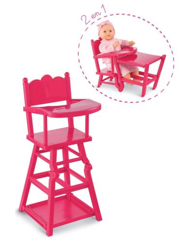 Столче за хранене на кукли Corolle – Розово, с 2 функции - 5