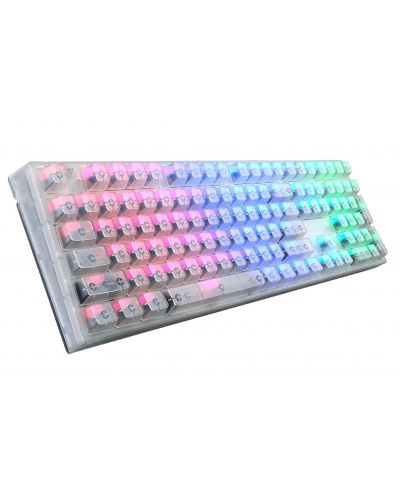 Механична клавиатура CM Storm - MasterKeys Pro L Crystal Edition, Cherry MX Blue, LED, прозрачна