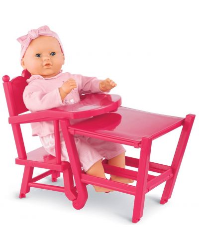 Столче за хранене на кукли Corolle – Розово, с 2 функции - 2