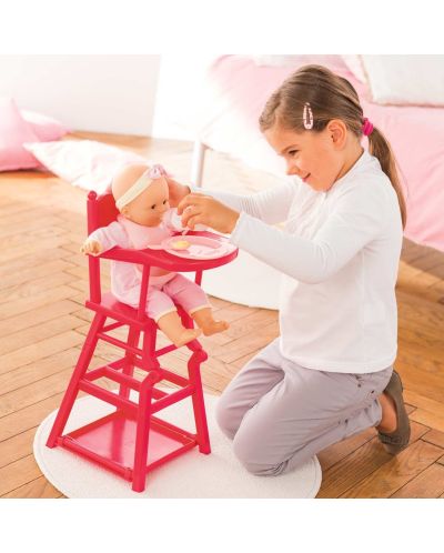 Столче за хранене на кукли Corolle – Розово, с 2 функции - 4