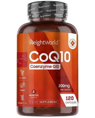 CoQ10, 200 mg, 120 капсули, Weight World - 1