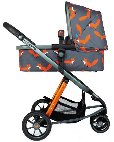 Бебешка количка Cosatto Giggle 3 - Charcoal Mister Fox, с чанта, кошница и адаптери - 6