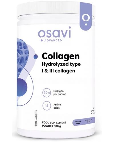 Collagen Hydrolyzed Peptides Type I & III, 600 g, Osavi - 1