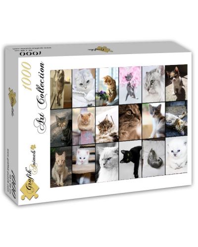 Пъзел Grafika от 1000 части - Колаж с котки - 1