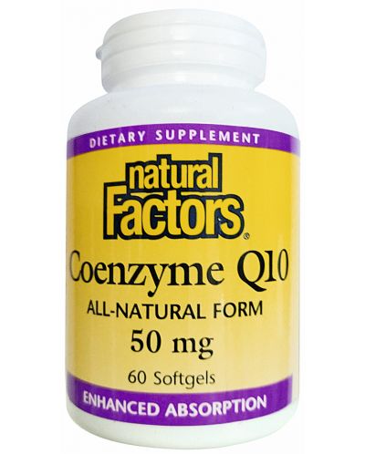 Coenzyme Q10, 50 mg, 60 капсули, Natural Factors - 1