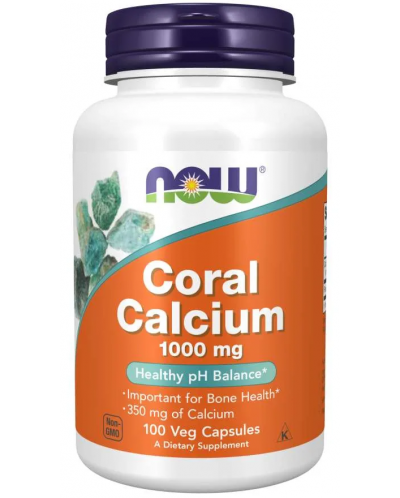 Coral Calcium, 1000 mg, 100 капсули, Now - 1