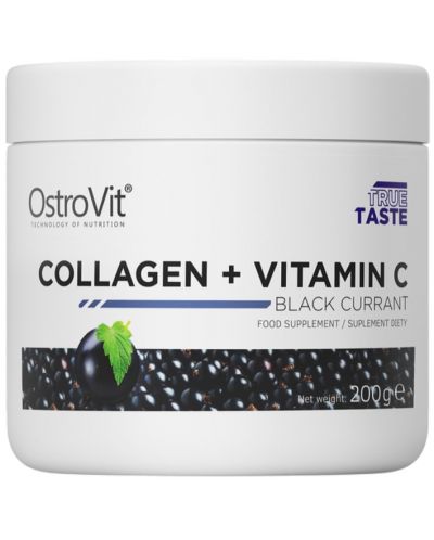 Collagen + Vitamin C, касис, 200 g, OstroVit - 1