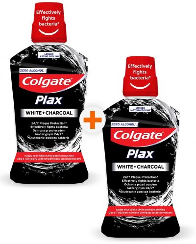 Colgate Plax Комплект - Вода за уста Charcoal, 2 х 500 ml - 1