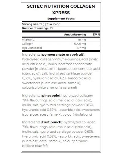 Collagen Xpress, нар и грейпфрут, 475 g, Scitec Nutrition - 2