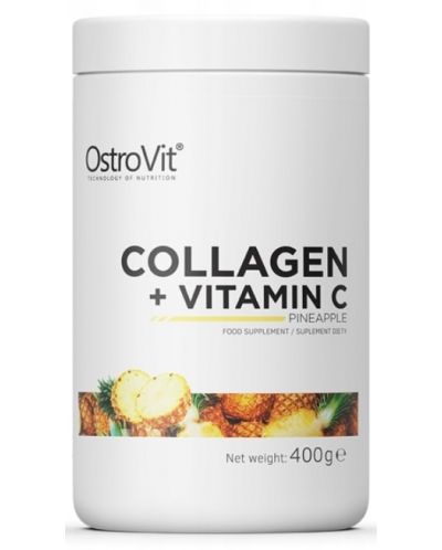 Collagen + Vitamin C, ананас, 400 g, OstroVit - 1