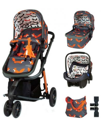 Бебешка количка Cosatto Giggle 3 - Charcoal Mister Fox, с чанта, кошница и адаптери - 1