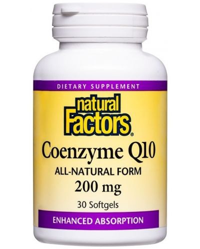 Coenzyme Q10, 200 mg, 30 капсули, Natural Factors - 1